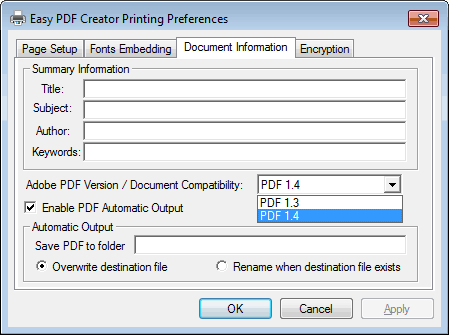 pdf creator printer free  for windows xp